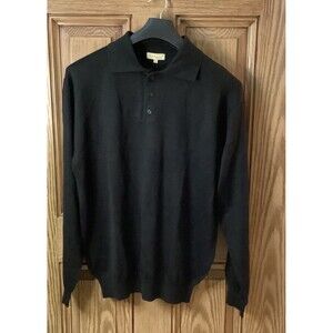 Inserch Limited Edition Men’s Merino‎ wool Blend Black Polo Sweater Sz Large NWT